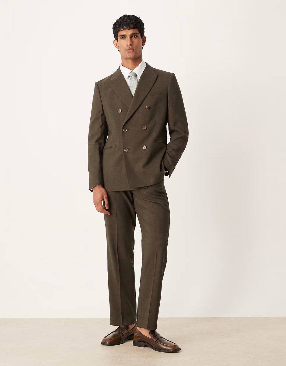 ASOS ASOS DESIGN regular suit jacket in brown glen check - 2