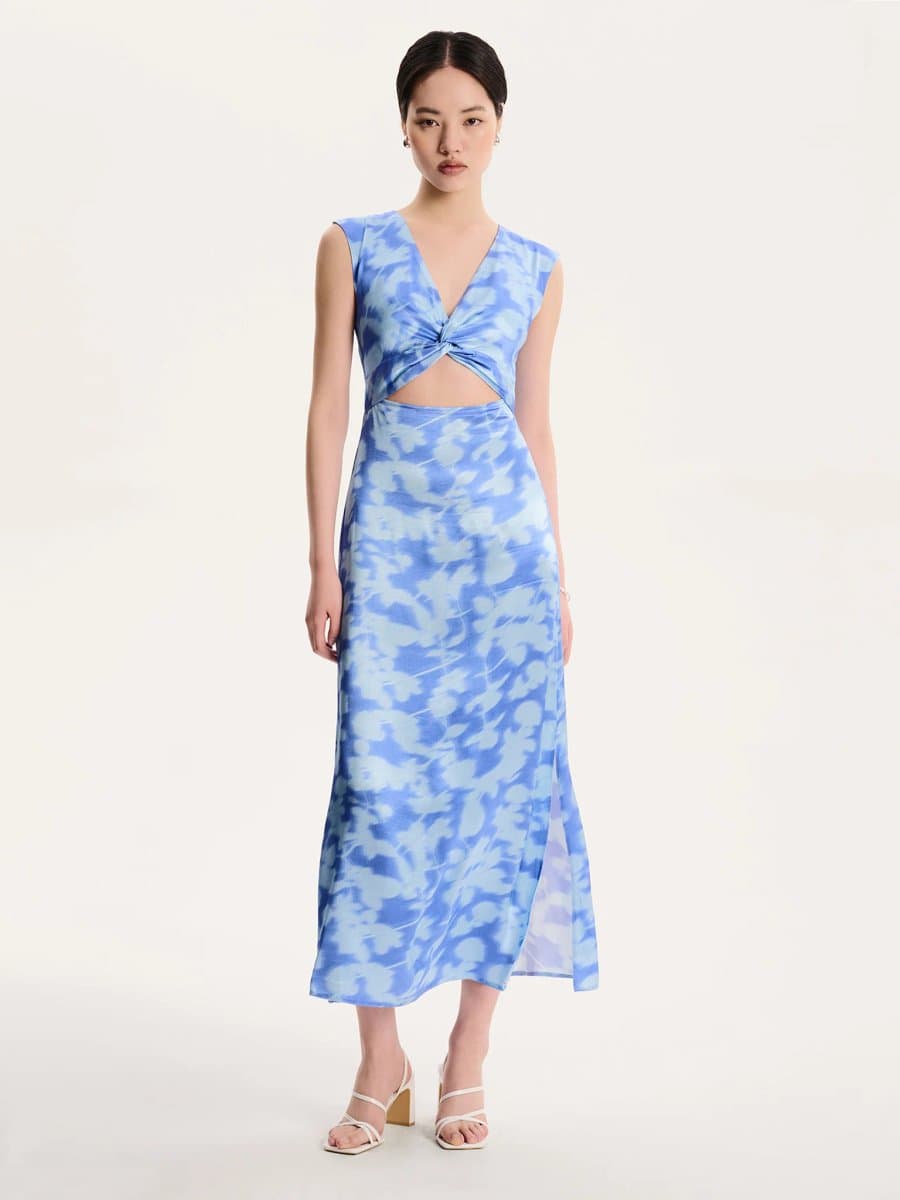OMNES Marin Dress in Blurred Floral