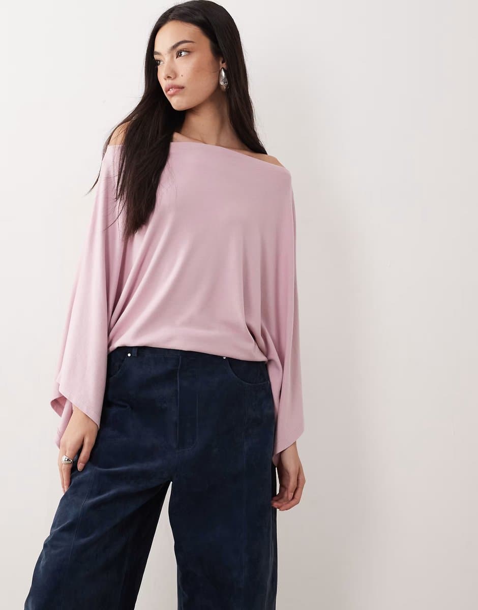 ASOS ASOS Gina Tricot Poncho Top in Light Pink