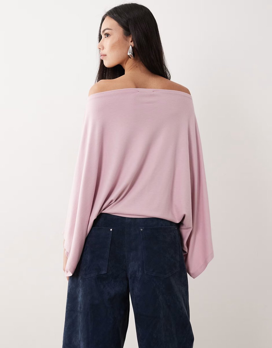 ASOS Gina Tricot poncho top in light pink - 2