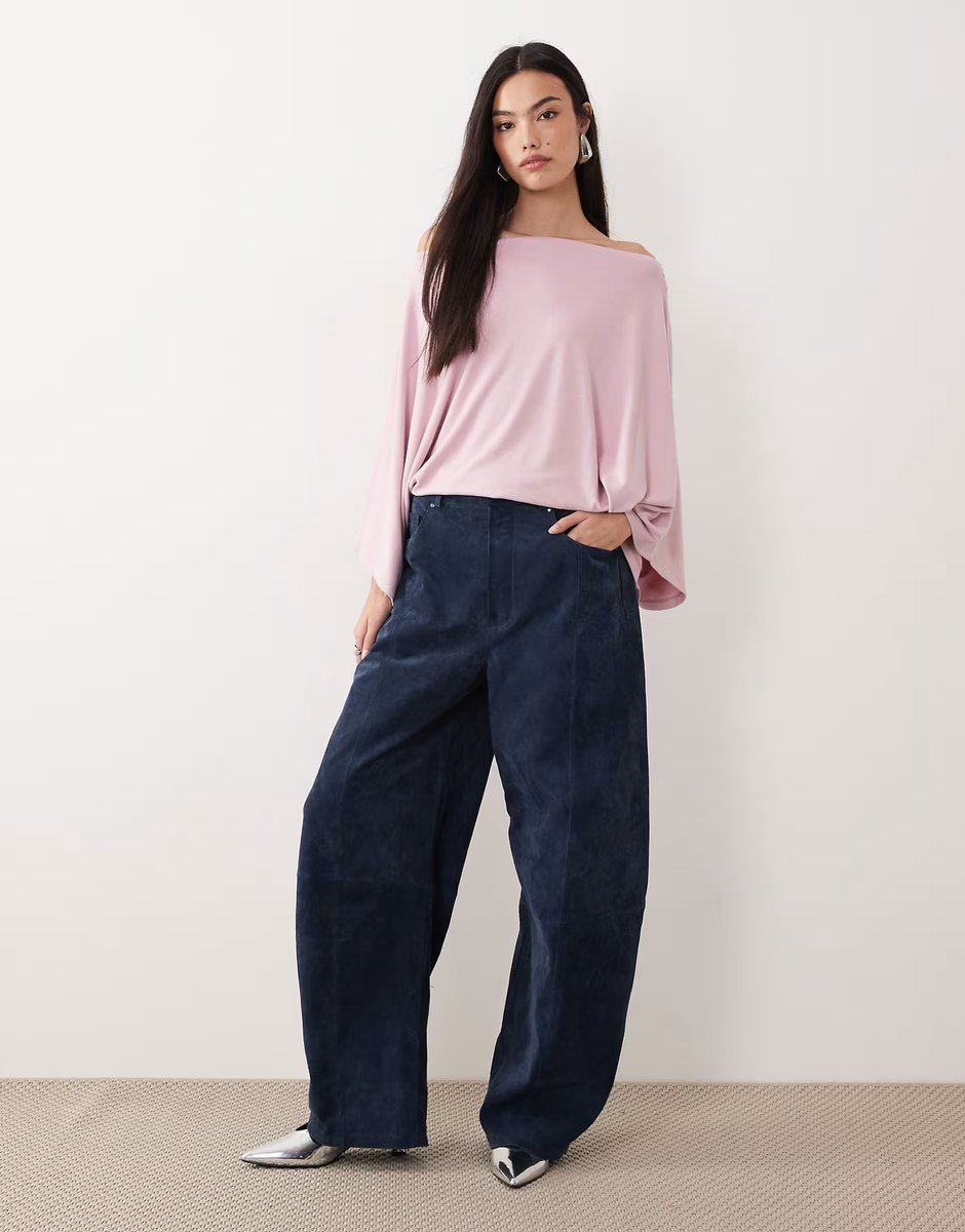 ASOS Gina Tricot poncho top in light pink - 4