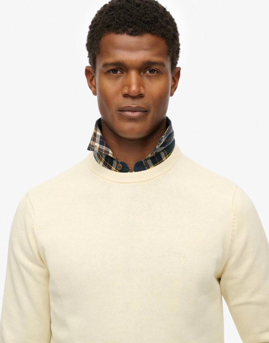 ASOS Superdry Essentials cotton jumper in classic cream - 4