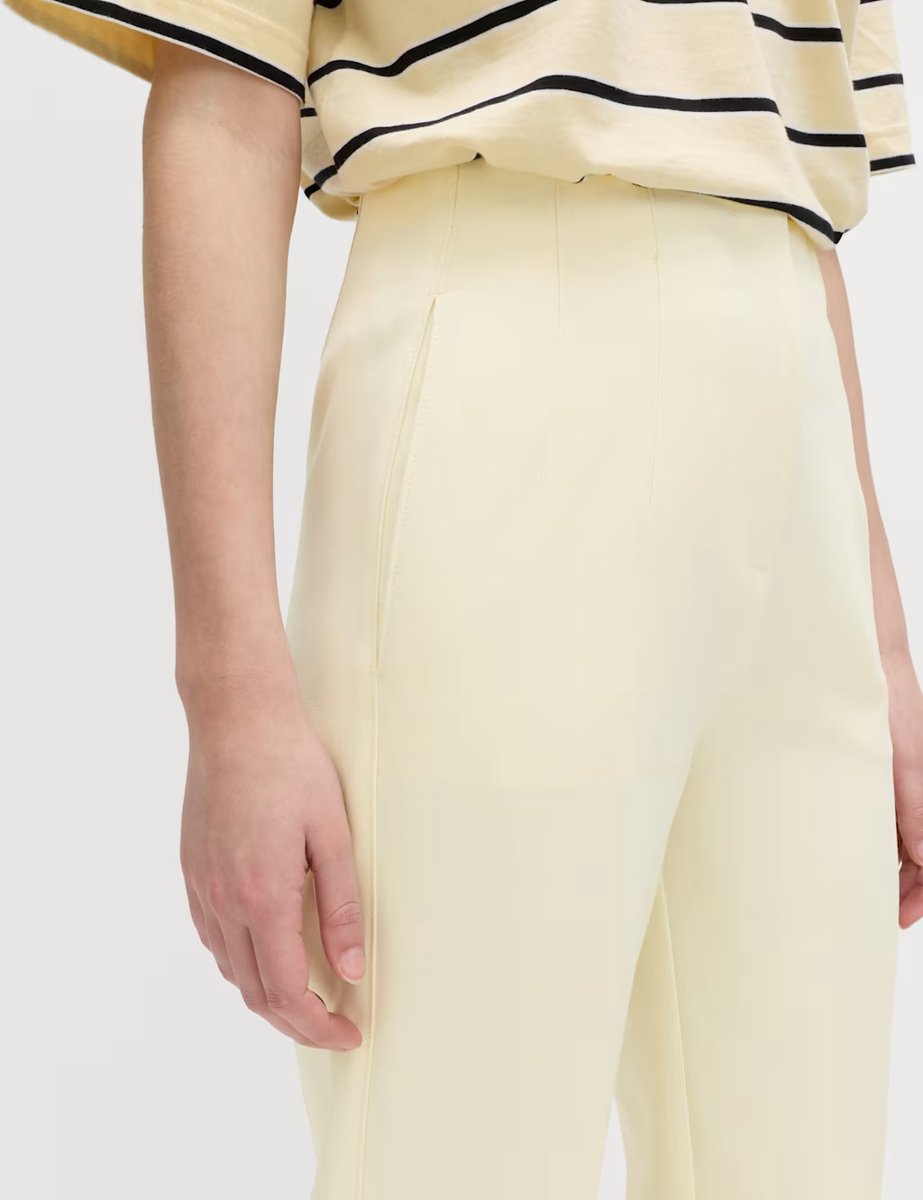 Marks & Spencer M&S Tapered Ankle Grazer Trousers Pale Yellow - 3