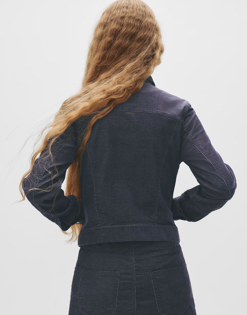 ASOS Pull&Bear Denim corduroy mini skirt in blue - 3