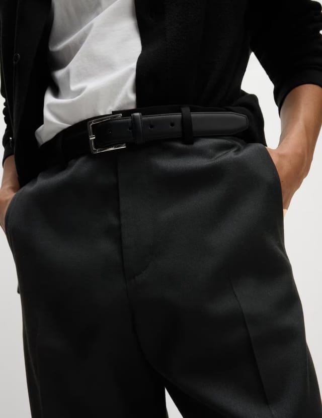 Marks & Spencer M&S Loose Fit Smart Stretch Trousers Black - 3
