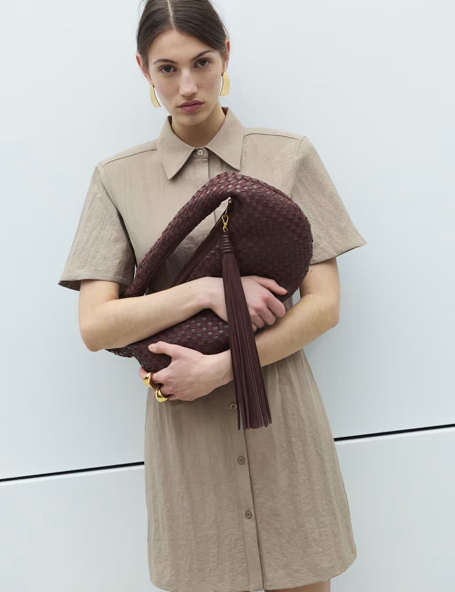 Marks & Spencer M&S Button Through Mini Shirt Dress Natural