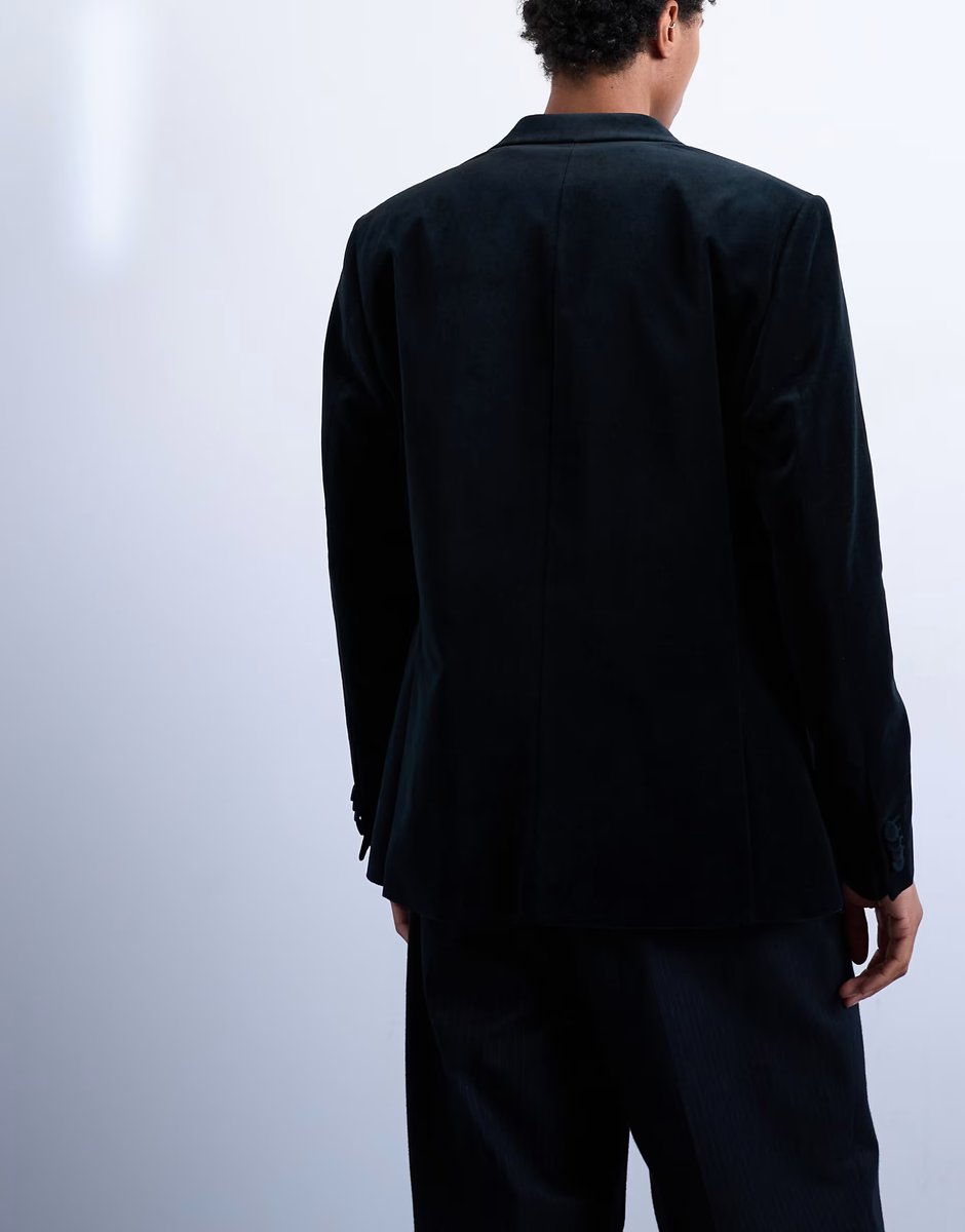 ASOS Topman velvet blazer in black - 3