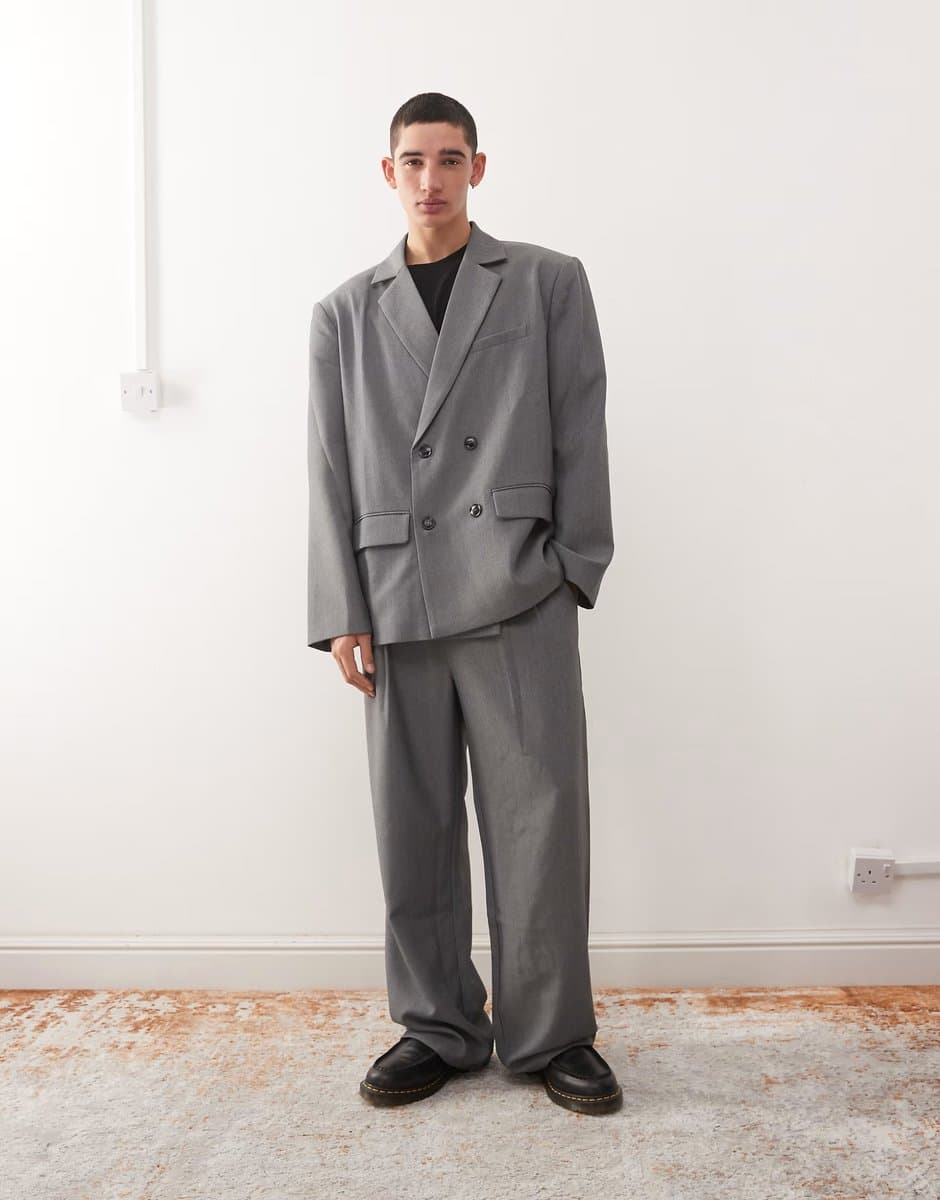 ASOS Reclaimed Vintage baggy co-ord in grey