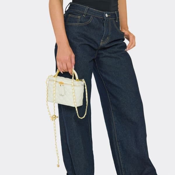 EGO EGO Chic Zip Detail Vanity Bag in White