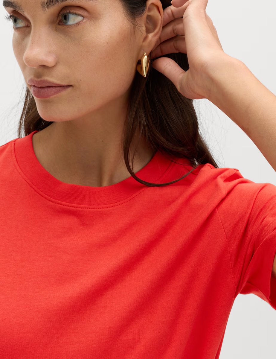 Marks & Spencer M&S Pure Cotton Everyday Fit T-Shirt Red - 2