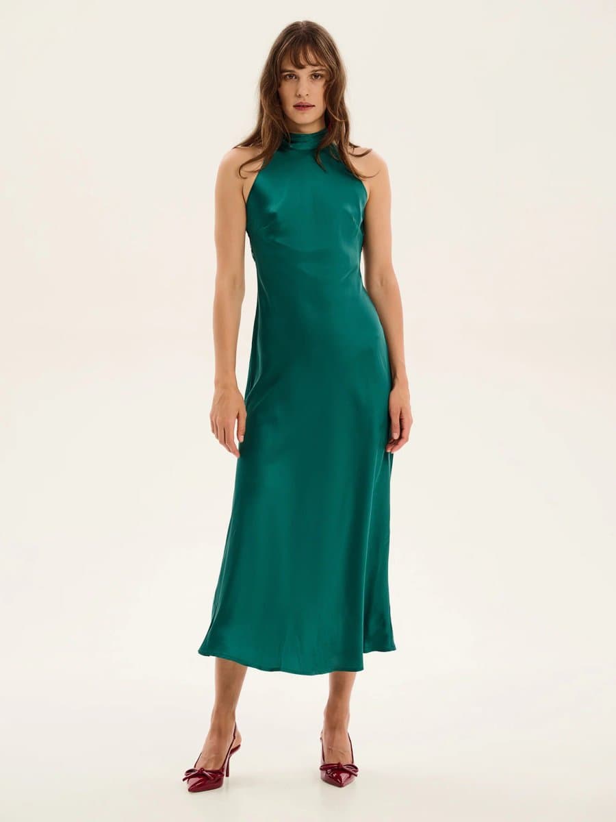 OMNES Seychelles Dress in Alpine Green