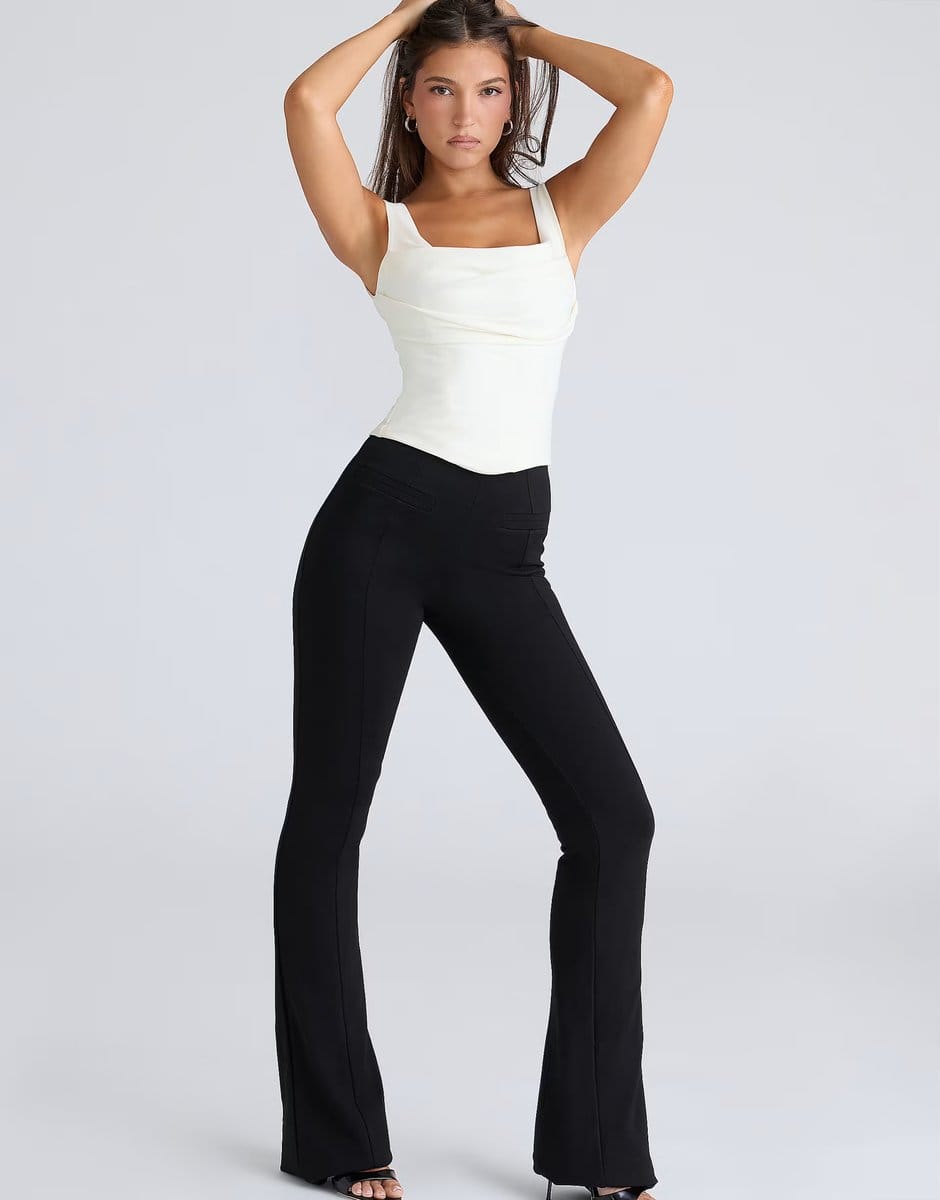 ASOS House of CB The drape neck ivory corset top in ivory - 4