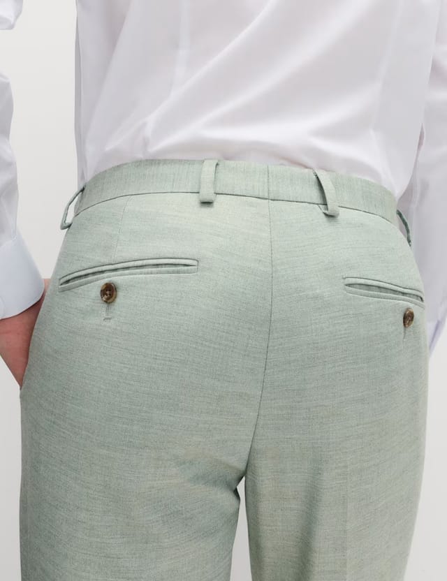 Marks & Spencer M&S Slim Fit Textured Stretch Trousers Green - 3