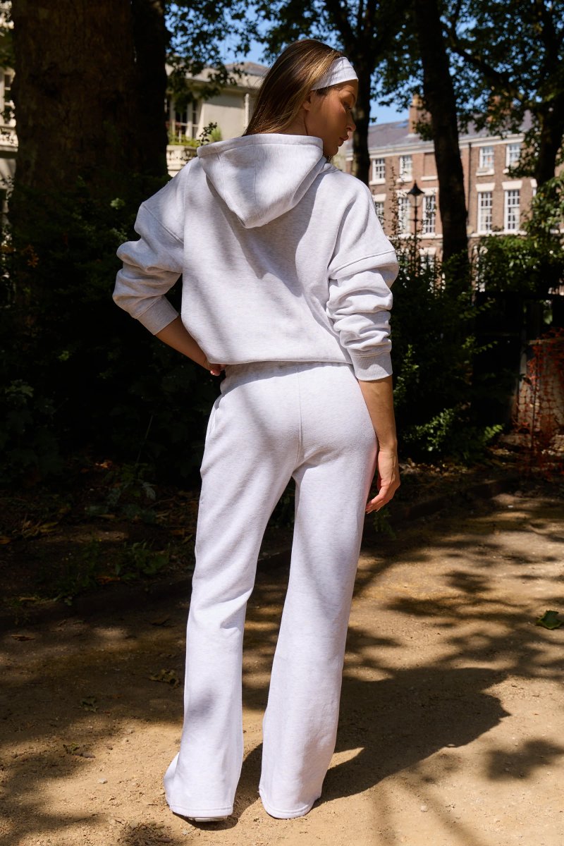 Kaiia Kaiia Slogan Oversized Hoodie Light Grey Marl & Navy - 3