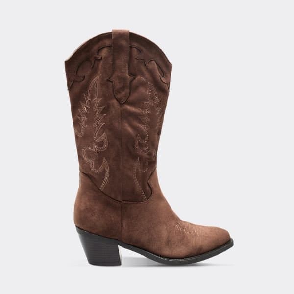EGO EGO Tan Brown Faux Suede Western Cowboy Boot