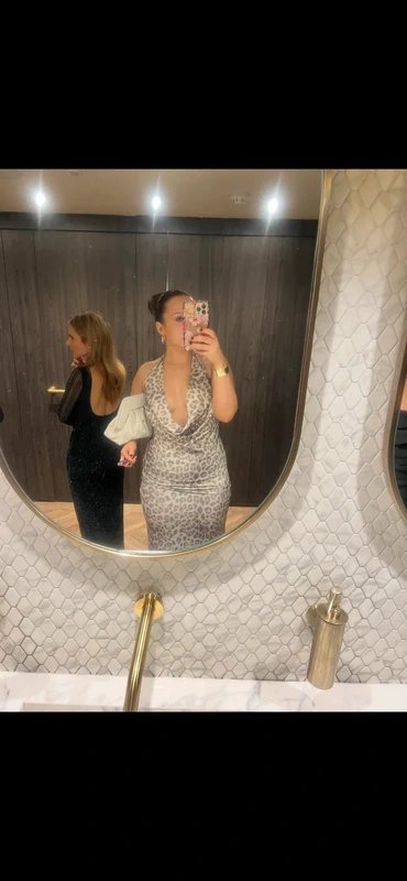 ASOS ASOS thick backless halter neck light leopard maxi dress - 2