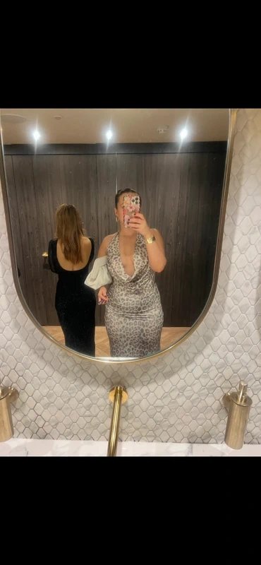 ASOS ASOS thick backless halter neck light leopard maxi dress - 3