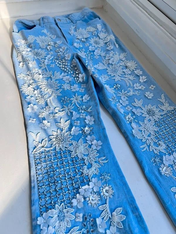 ASOS ASOS luxe sequin flower jeans