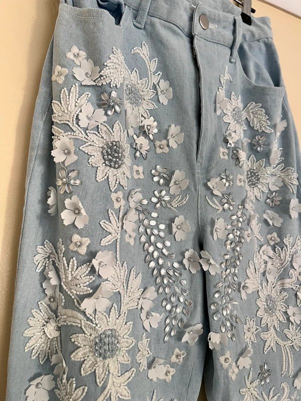 ASOS ASOS luxe sequin flower jeans - 2