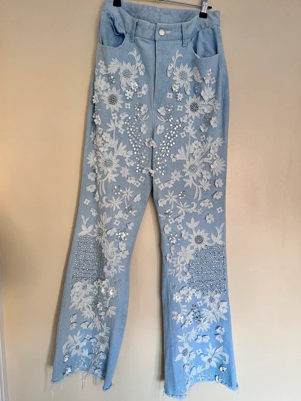 ASOS ASOS luxe sequin flower jeans - 3