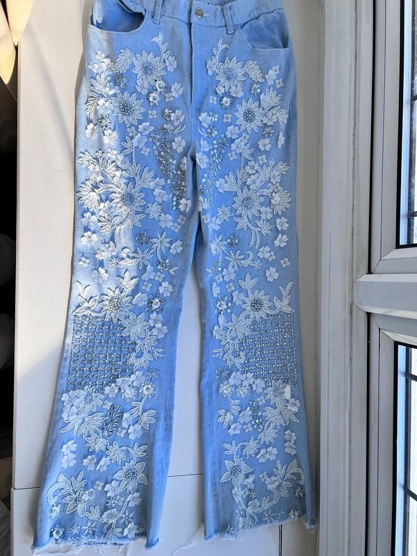 ASOS ASOS luxe sequin flower jeans - 4