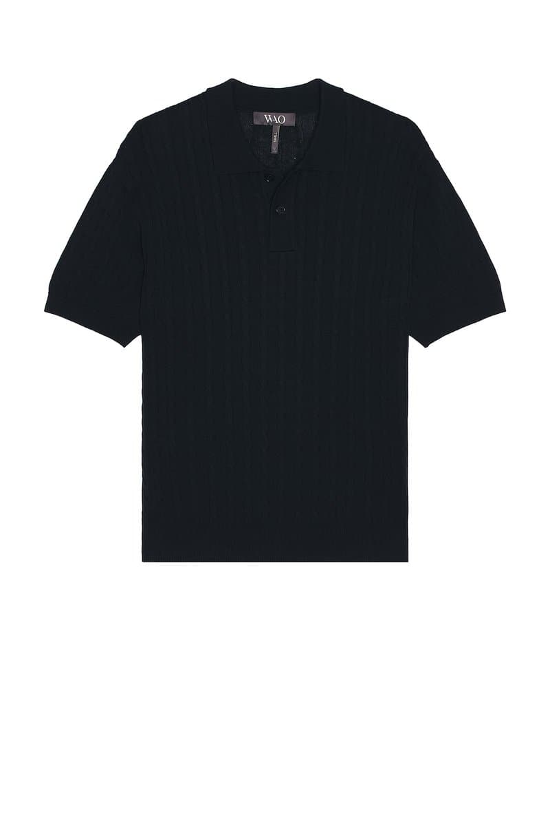 revolve Cable Knit Short Sleeve Polo