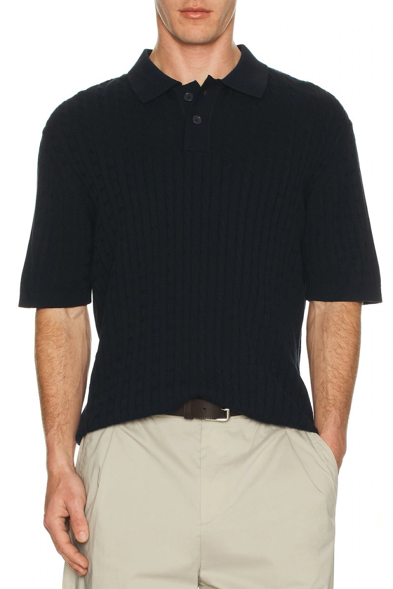 revolve Cable Knit Short Sleeve Polo - 3