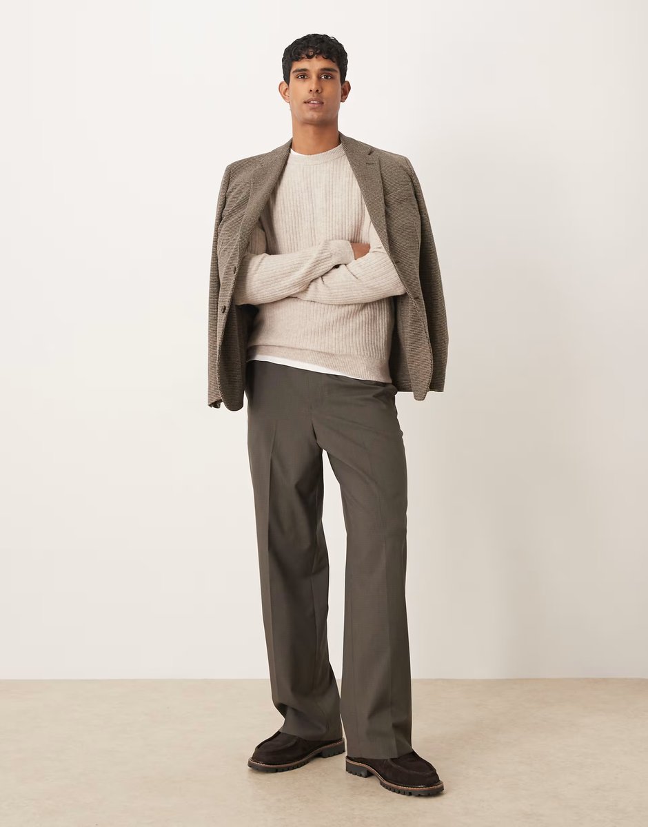 ASOS Mango classic relaxed fit ribbed jumper in ecru - 2