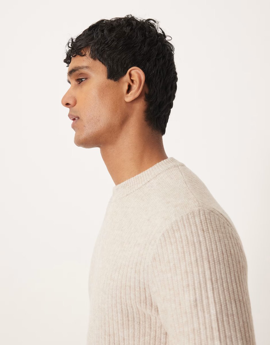 ASOS Mango classic relaxed fit ribbed jumper in ecru - 4