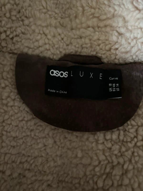 ASOS ASOS Luxe Brown Suede Coat