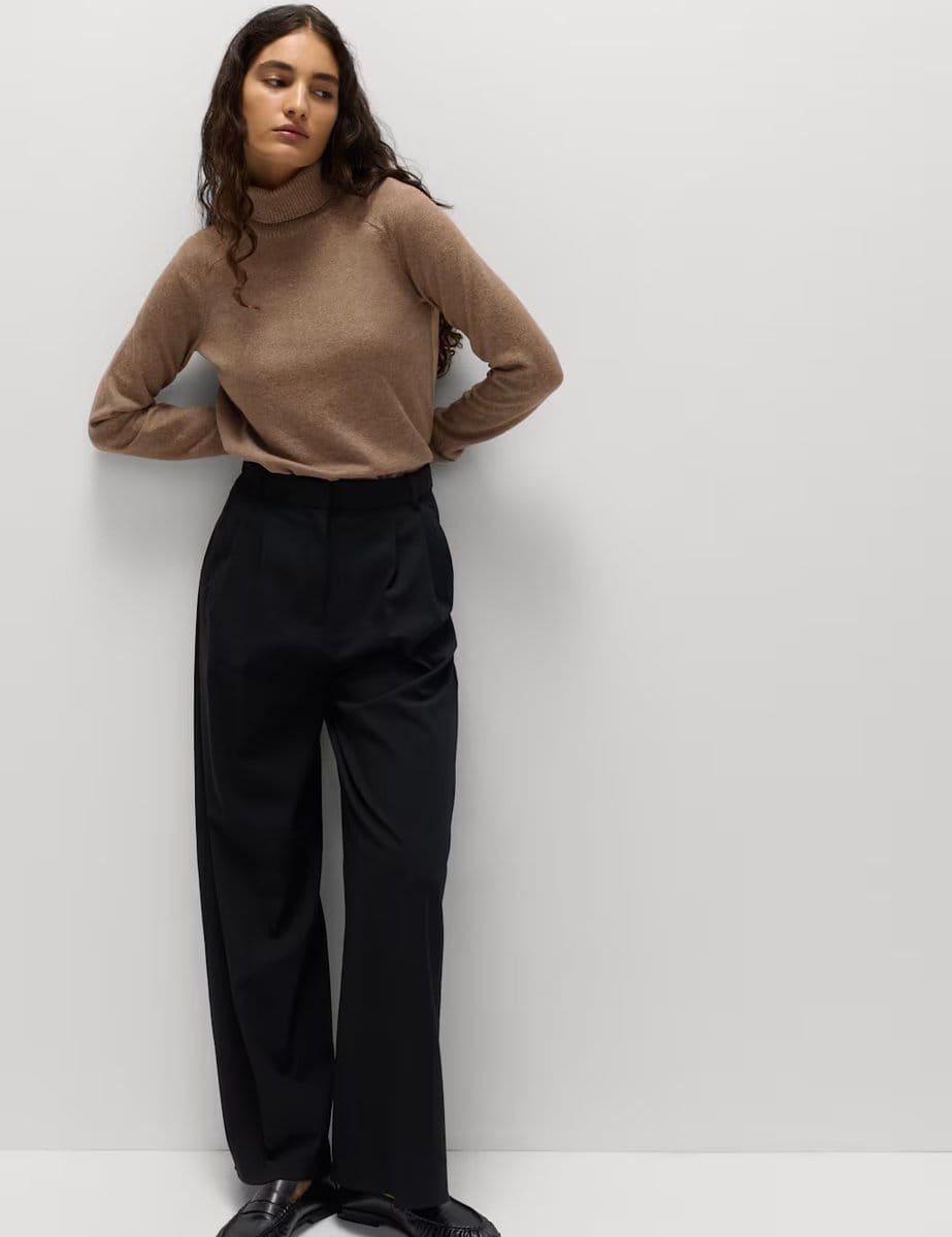 Marks & Spencer M&S Air-Yarn Roll Neck Jumper Hazelnut - 4