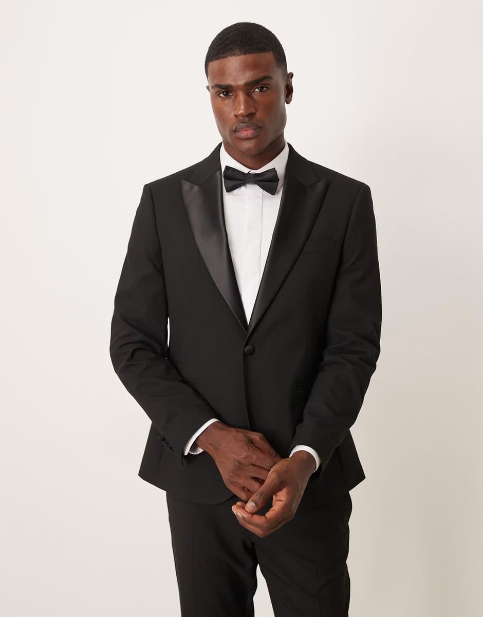 ASOS ASOS DESIGN slim tuxedo jacket in black