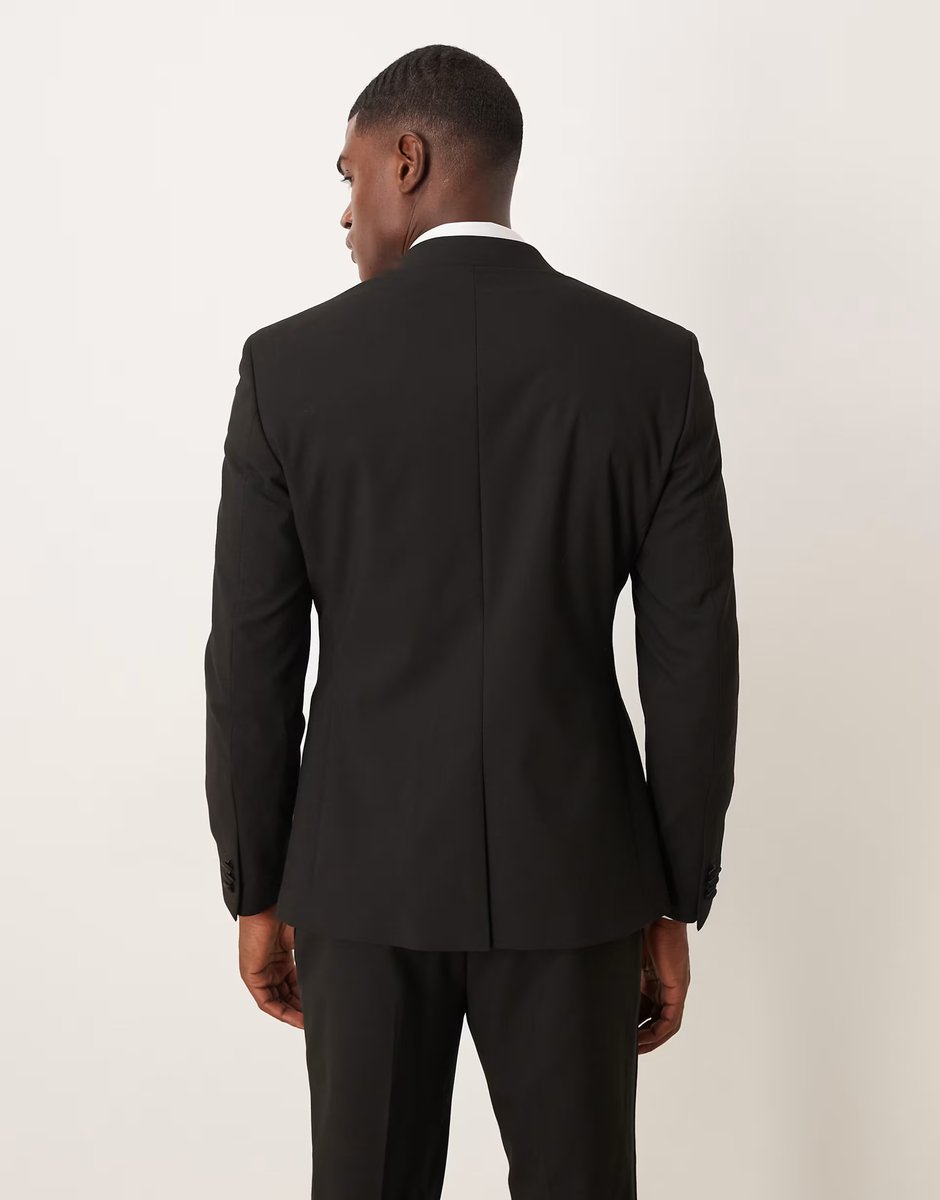 ASOS ASOS DESIGN slim tuxedo jacket in black - 3