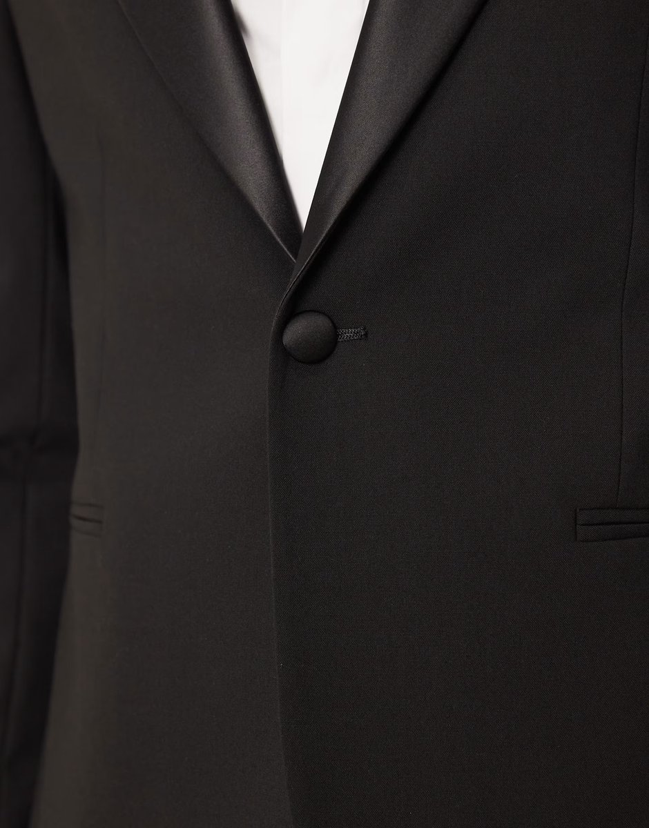 ASOS ASOS DESIGN slim tuxedo jacket in black - 4