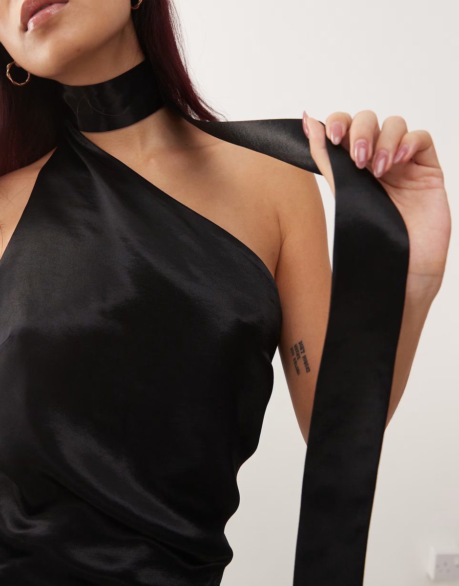 ASOS COLLUSION satin party scarf top - 3