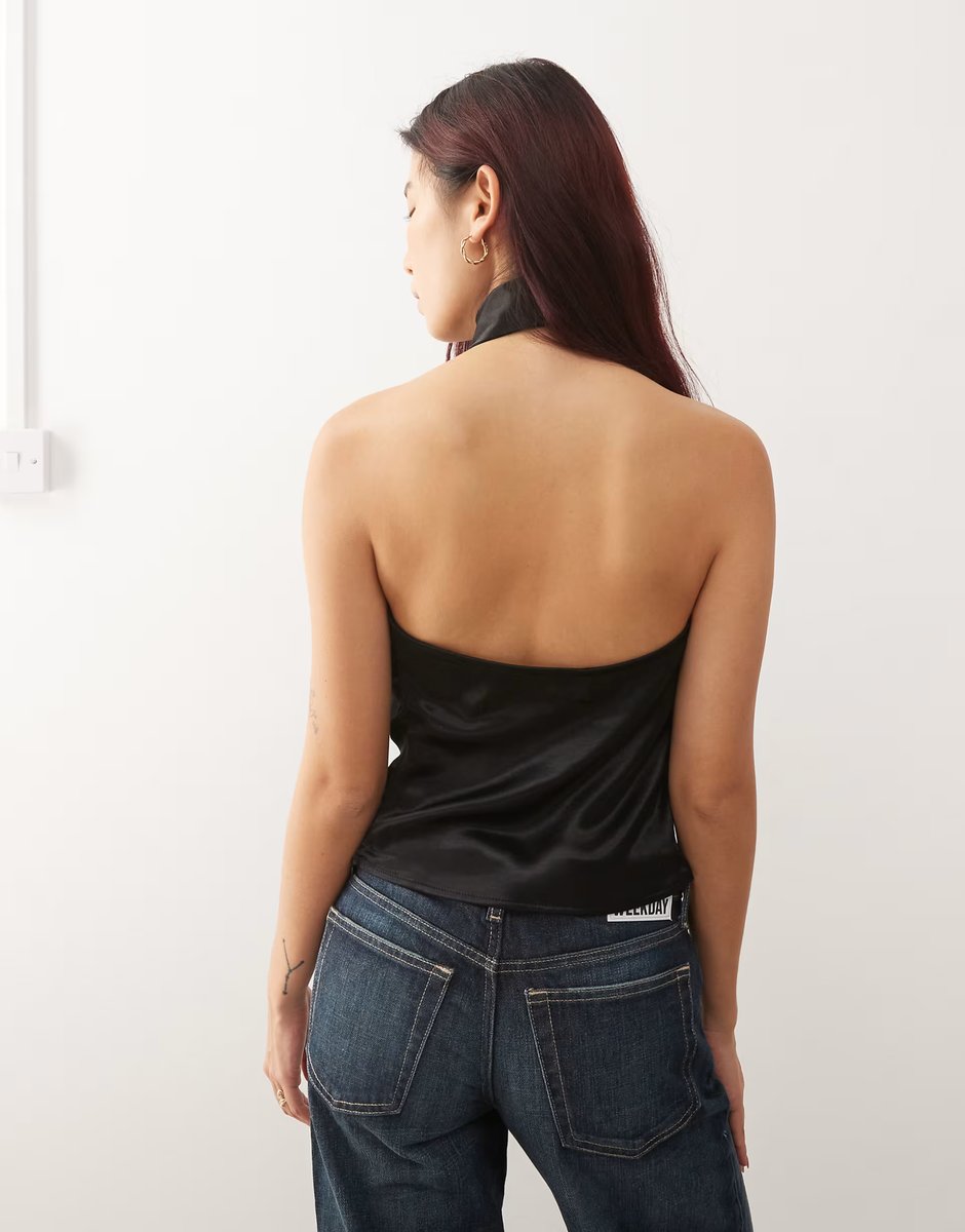 ASOS COLLUSION satin party scarf top - 4