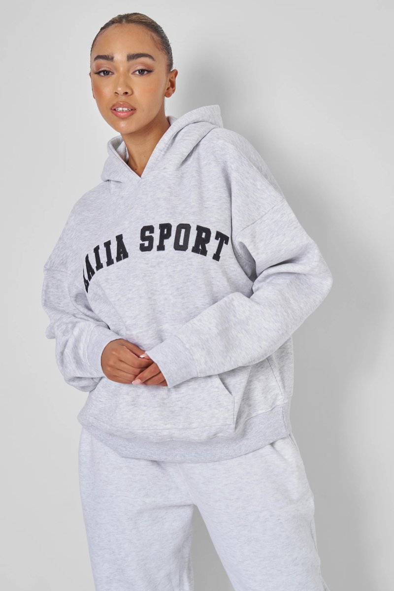 Kaiia KAIIA SPORT OVERSIZED HOODIE LIGHT GREY MARL - 2