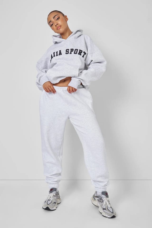 Kaiia KAIIA SPORT OVERSIZED HOODIE LIGHT GREY MARL - 3