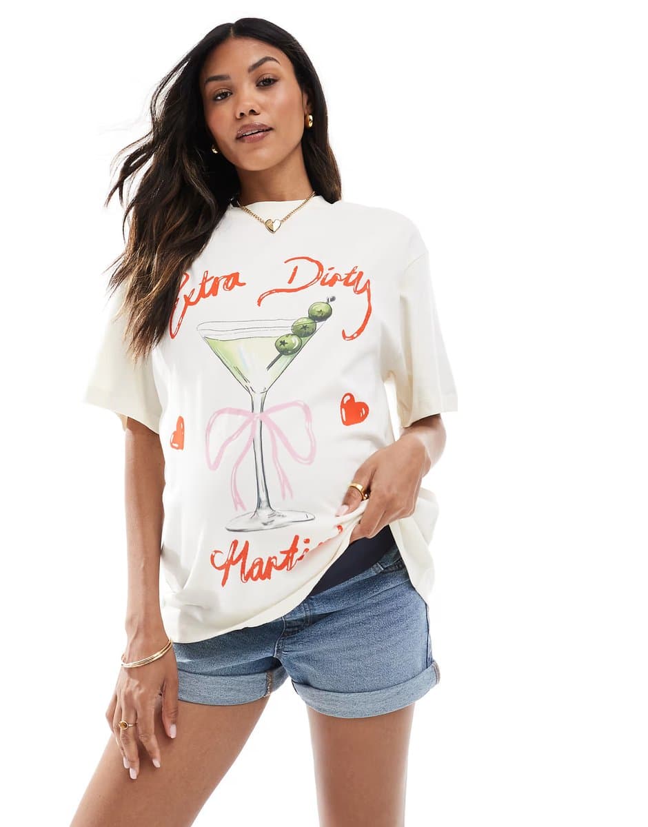 ASOS Extra Dirty Martini Cocktail Graphic T-Shirt