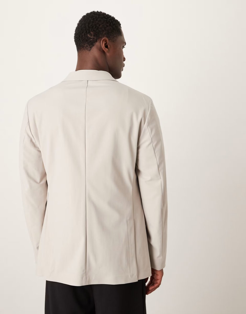 ASOS Mango Zurich tailored blazer co-ord in beige - 3