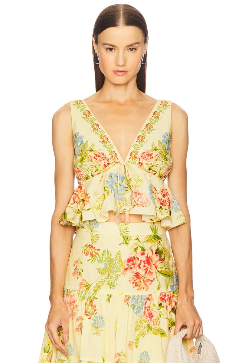 revolve Revolve Floral Peplum Top in Multi
