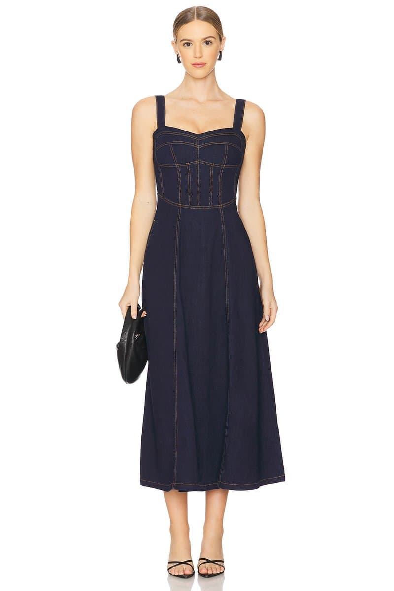 revolve Lilah Denim Midi Dress