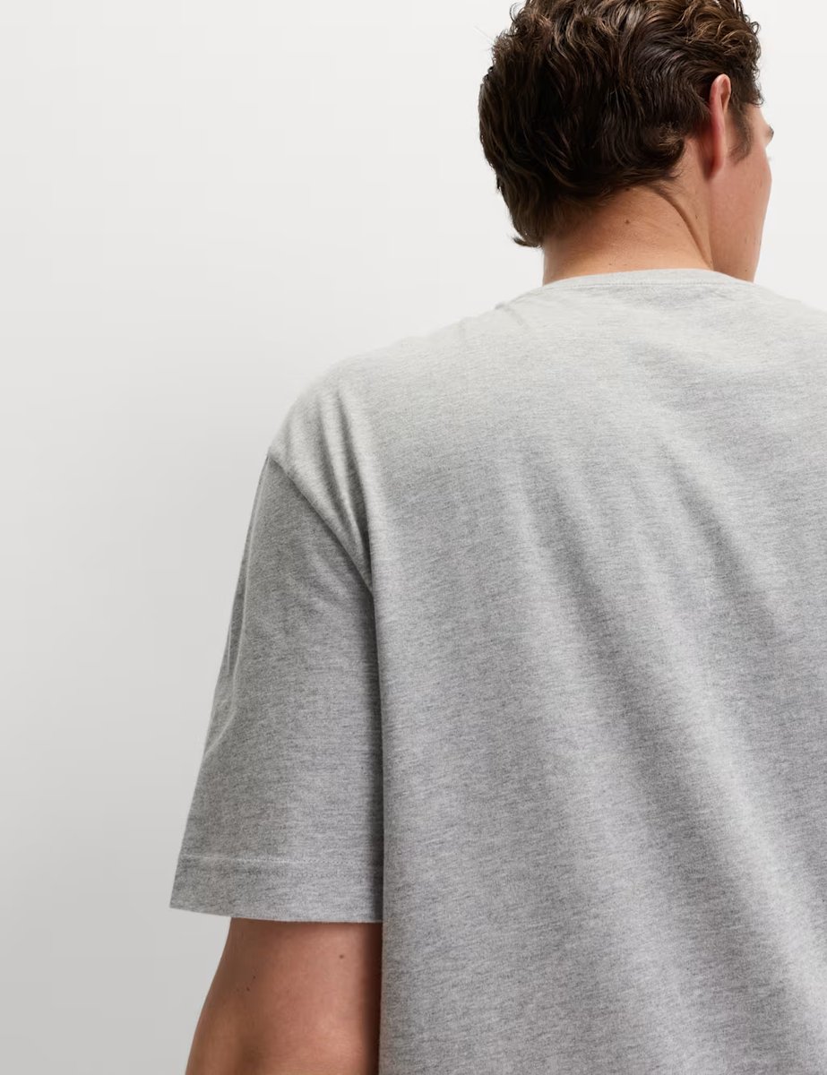 Marks & Spencer M&S Pure Cotton Eagles T-Shirt Grey Marl - 3