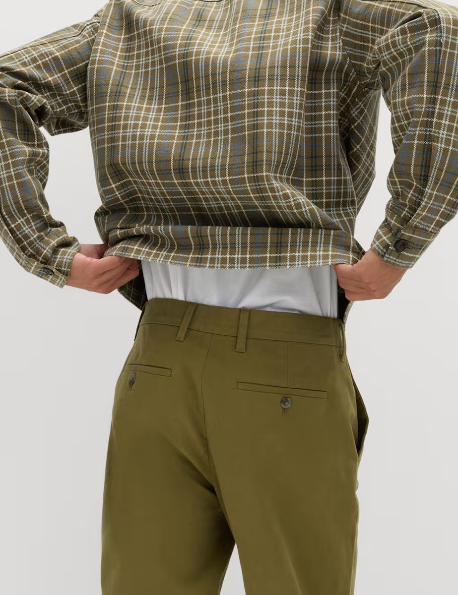 Marks & Spencer M&S Regular Fit Stretch Chinos Olive - 3