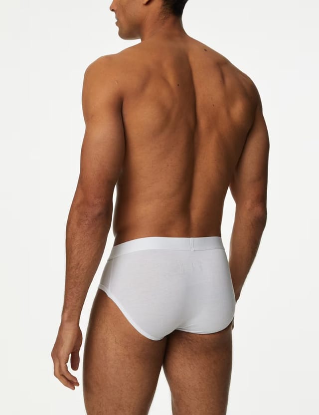 Marks & Spencer M&S 5 Pack Cotton Stretch Cool & Fresh™ Briefs White - 2