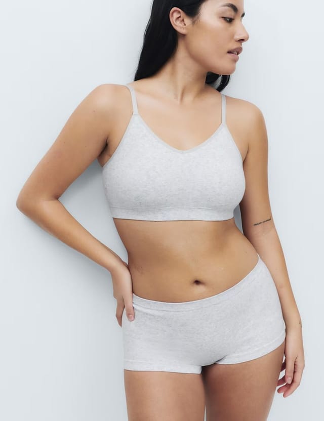 Marks & Spencer M&S 3 Pack Ribbed Low Rise Boxer Shorts Grey Mix - 2