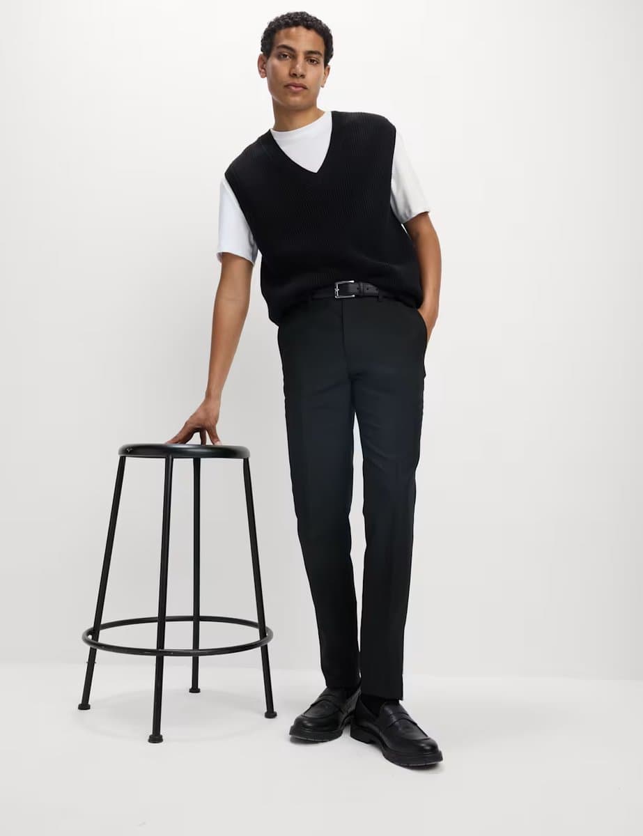 Marks & Spencer M&S Black Slim Fit Crease Resist Smart Trousers