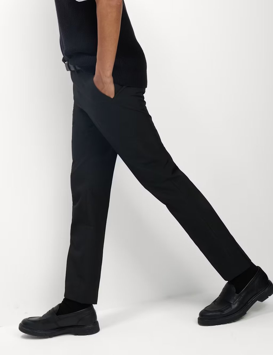 Marks & Spencer M&S Slim Fit Crease Resist Smart Trousers Black - 2