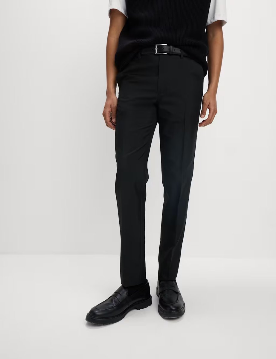 Marks & Spencer M&S Slim Fit Crease Resist Smart Trousers Black - 3