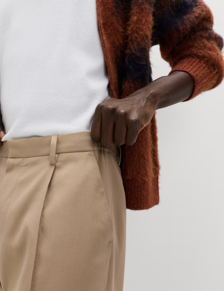 Marks & Spencer M&S Relaxed Fit Smart Stretch Trousers Sand - 2